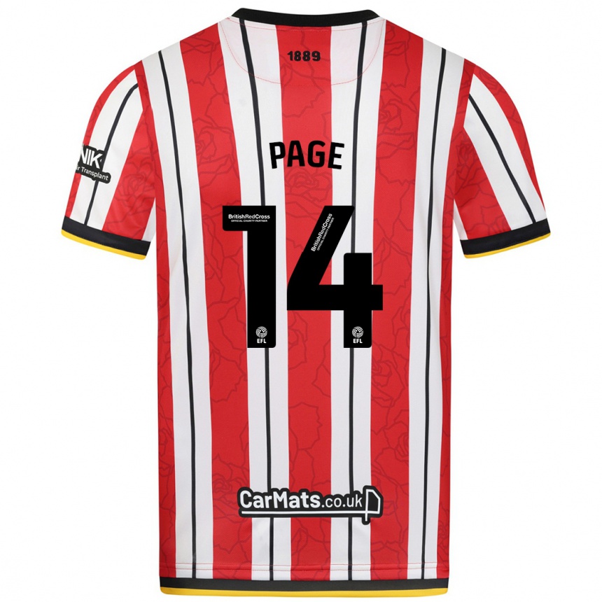 Niño Fútbol Camiseta Olivia Jane Page #14 Rojo Blanco Rayas 1ª Equipación 2024/25 México