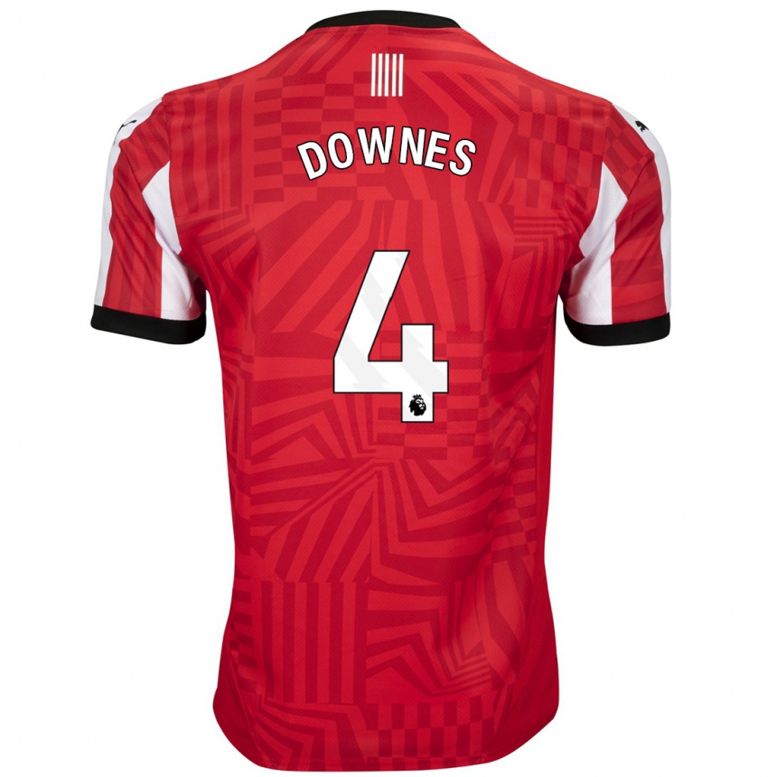 Niño Fútbol Camiseta Flynn Downes #4 Rojo Blanco 1ª Equipación 2024/25 México