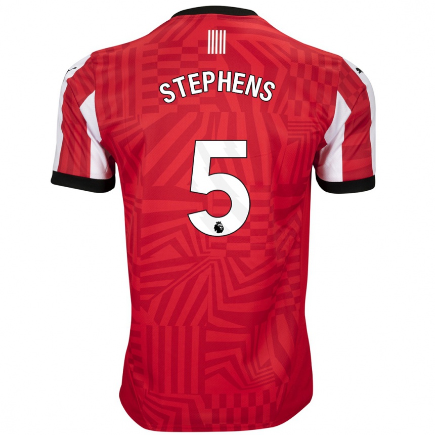 Niño Fútbol Camiseta Jack Stephens #5 Rojo Blanco 1ª Equipación 2024/25 México