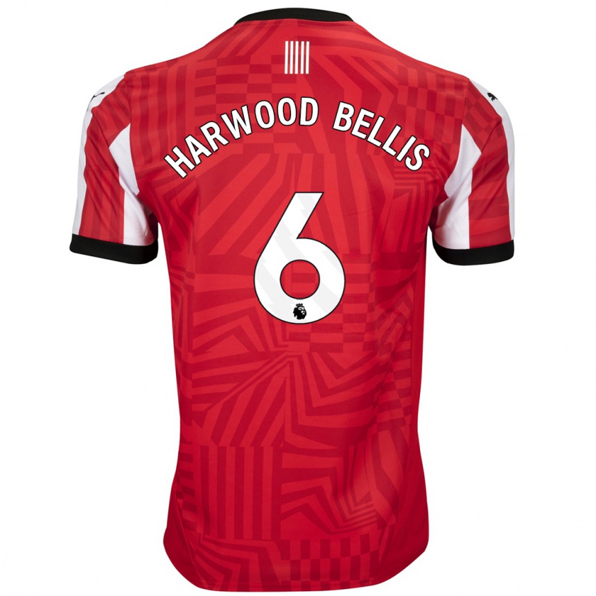 Niño Fútbol Camiseta Taylor Harwood-Bellis #6 Rojo Blanco 1ª Equipación 2024/25 México