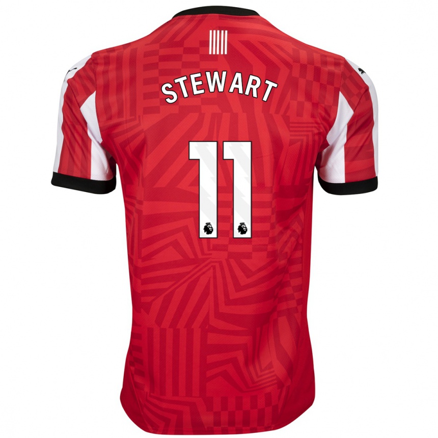 Niño Fútbol Camiseta Ross Stewart #11 Rojo Blanco 1ª Equipación 2024/25 México