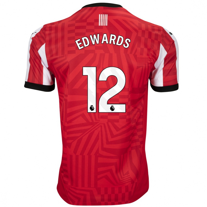 Niño Fútbol Camiseta Ronnie Edwards #12 Rojo Blanco 1ª Equipación 2024/25 México