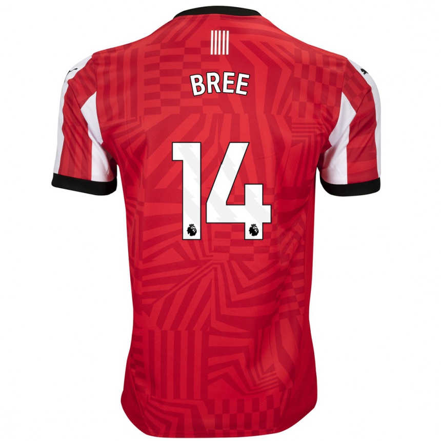 Niño Fútbol Camiseta James Bree #14 Rojo Blanco 1ª Equipación 2024/25 México