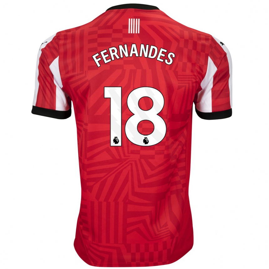 Niño Fútbol Camiseta Mateus Fernandes #18 Rojo Blanco 1ª Equipación 2024/25 México