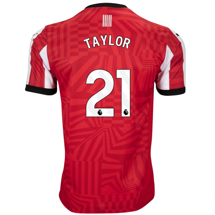 Niño Fútbol Camiseta Charlie Taylor #21 Rojo Blanco 1ª Equipación 2024/25 México