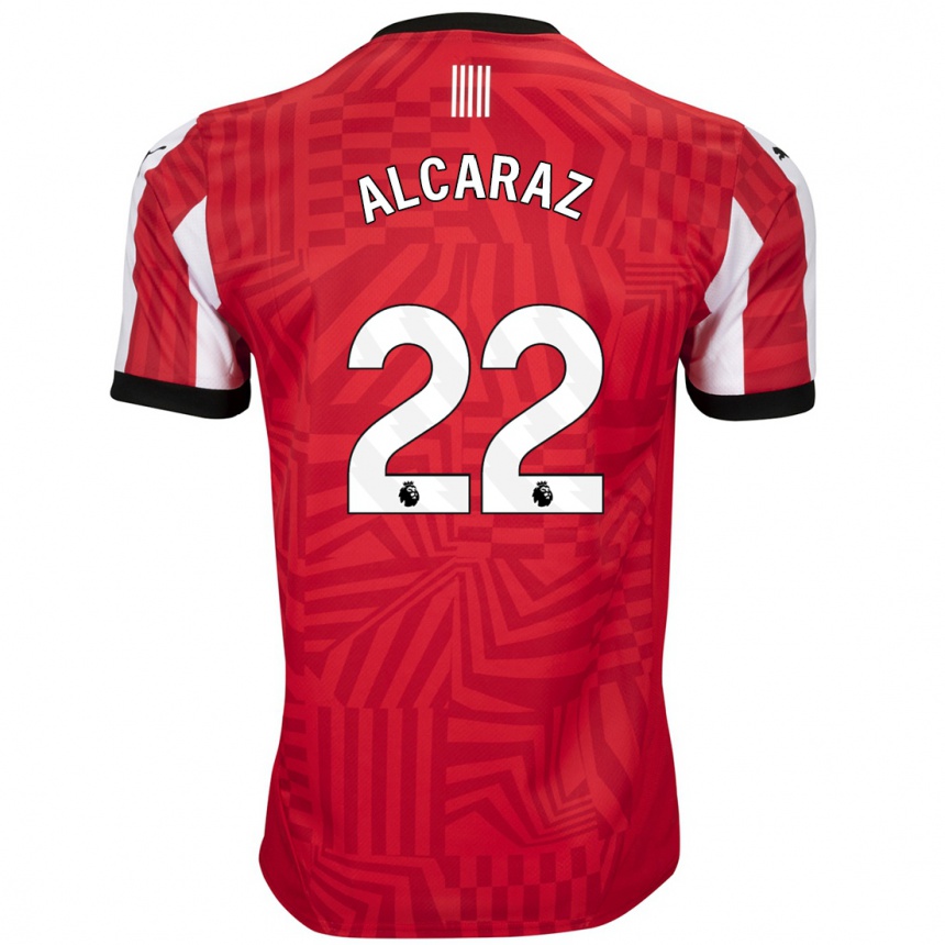 Niño Fútbol Camiseta Carlos Alcaraz #22 Rojo Blanco 1ª Equipación 2024/25 México