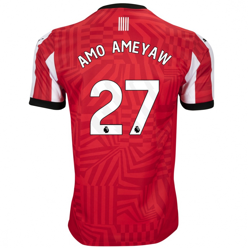 Niño Fútbol Camiseta Samuel Amo-Ameyaw #27 Rojo Blanco 1ª Equipación 2024/25 México