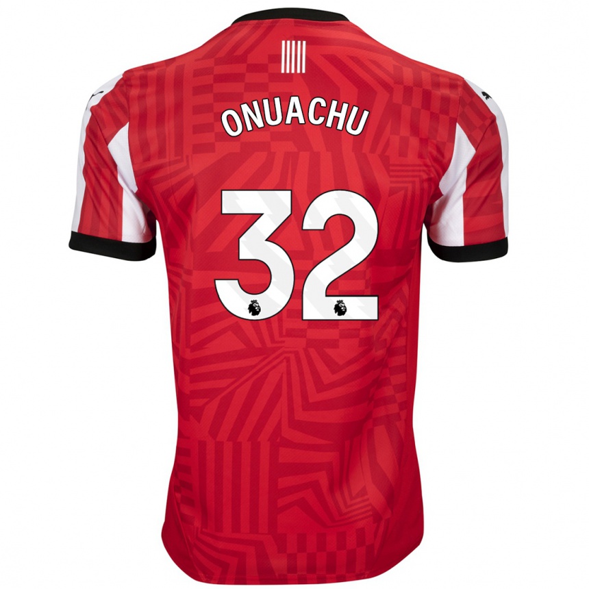 Niño Fútbol Camiseta Paul Onuachu #32 Rojo Blanco 1ª Equipación 2024/25 México