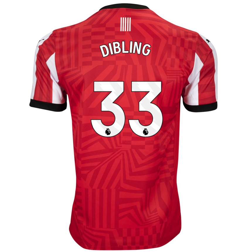 Niño Fútbol Camiseta Tyler Dibling #33 Rojo Blanco 1ª Equipación 2024/25 México