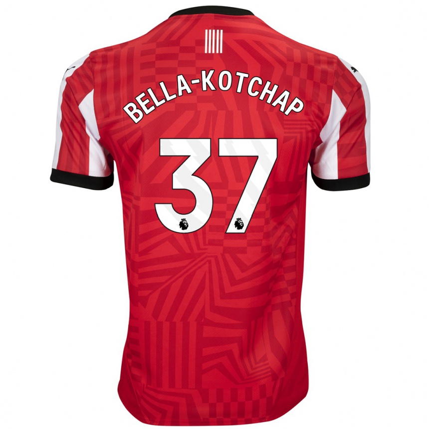 Niño Fútbol Camiseta Armel Bella-Kotchap #37 Rojo Blanco 1ª Equipación 2024/25 México