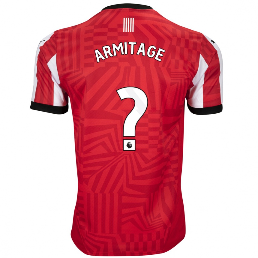 Niño Fútbol Camiseta Will Armitage #0 Rojo Blanco 1ª Equipación 2024/25 México