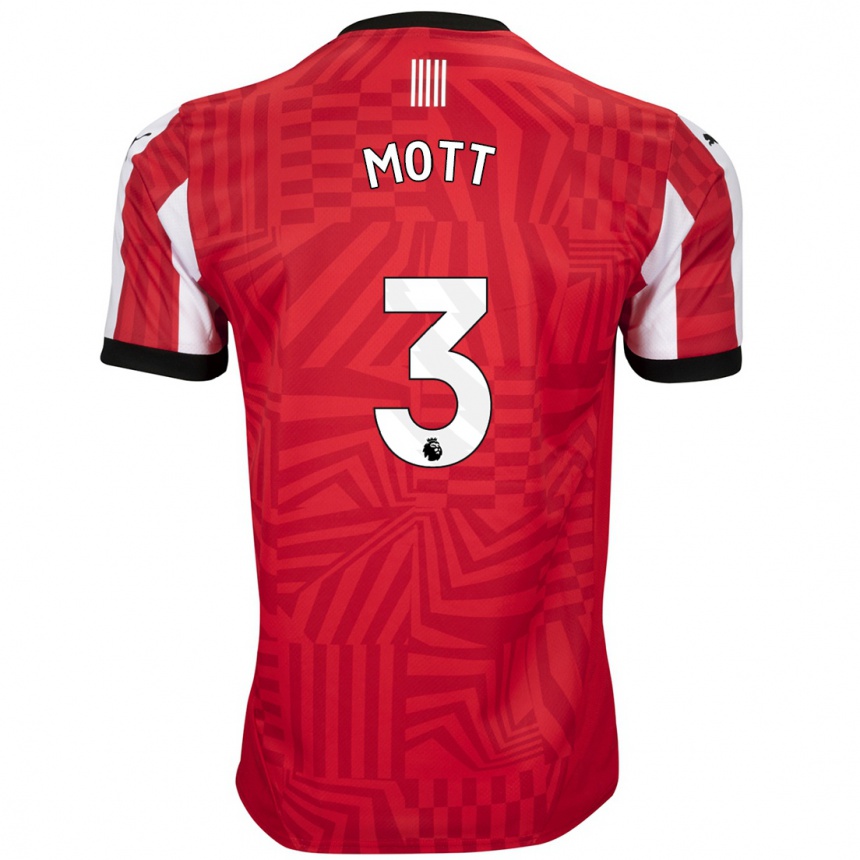 Niño Fútbol Camiseta Millicent Mott #3 Rojo Blanco 1ª Equipación 2024/25 México