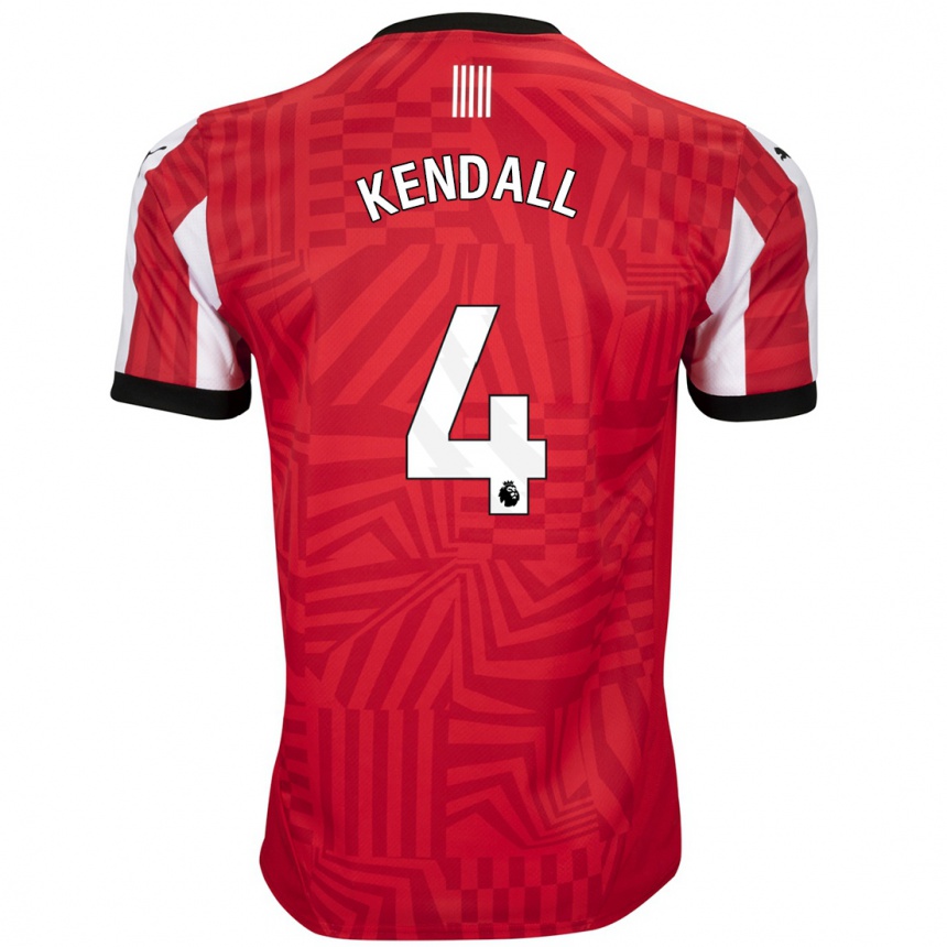 Niño Fútbol Camiseta Lucia Kendall #4 Rojo Blanco 1ª Equipación 2024/25 México