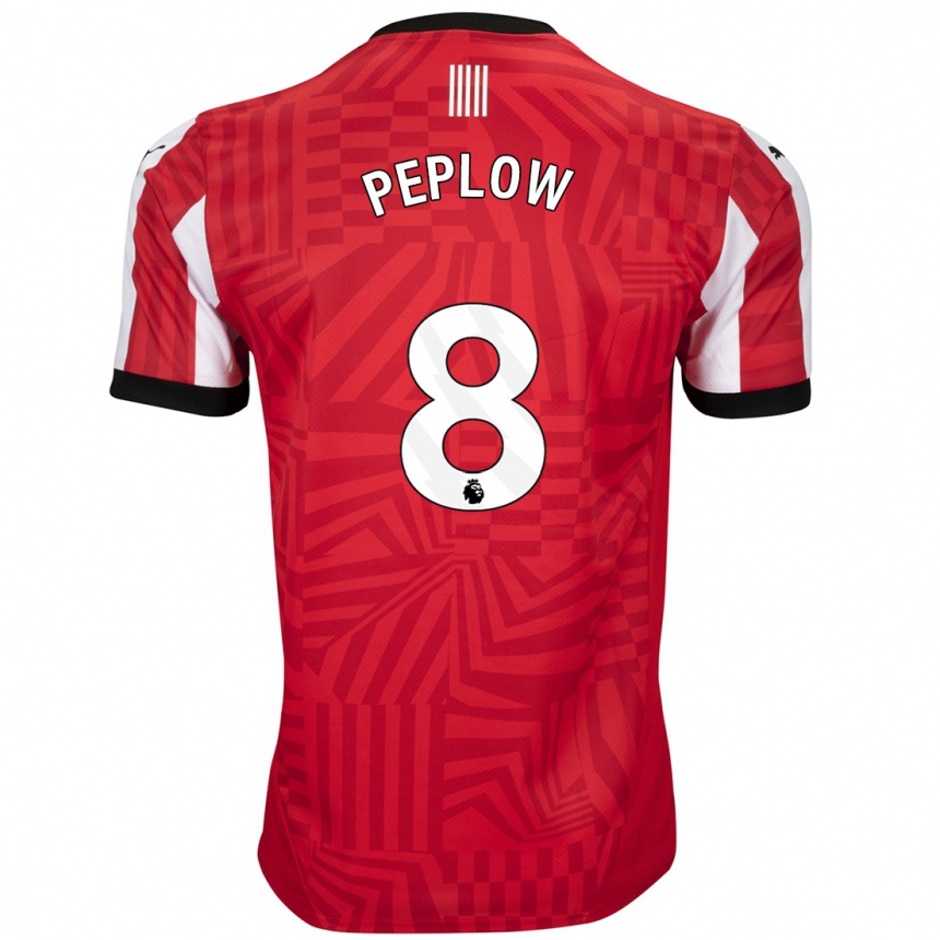 Niño Fútbol Camiseta Chloe Peplow #8 Rojo Blanco 1ª Equipación 2024/25 México