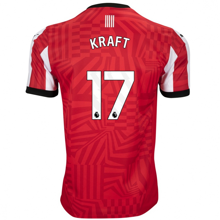 Niño Fútbol Camiseta Emily Kraft #17 Rojo Blanco 1ª Equipación 2024/25 México