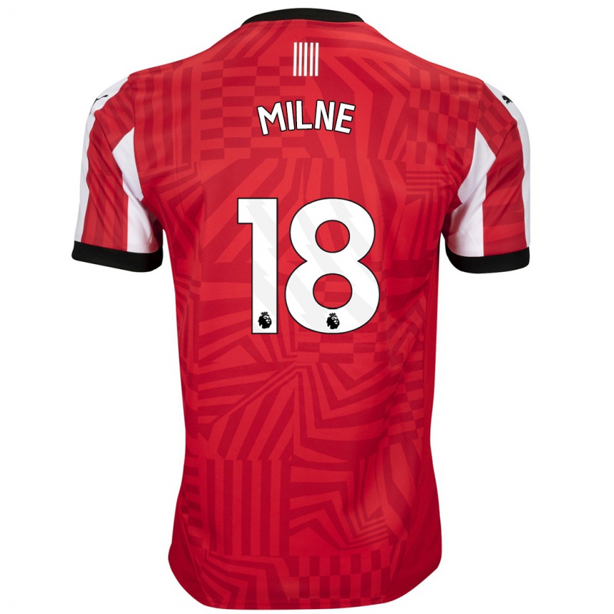 Niño Fútbol Camiseta Isabel Milne #18 Rojo Blanco 1ª Equipación 2024/25 México