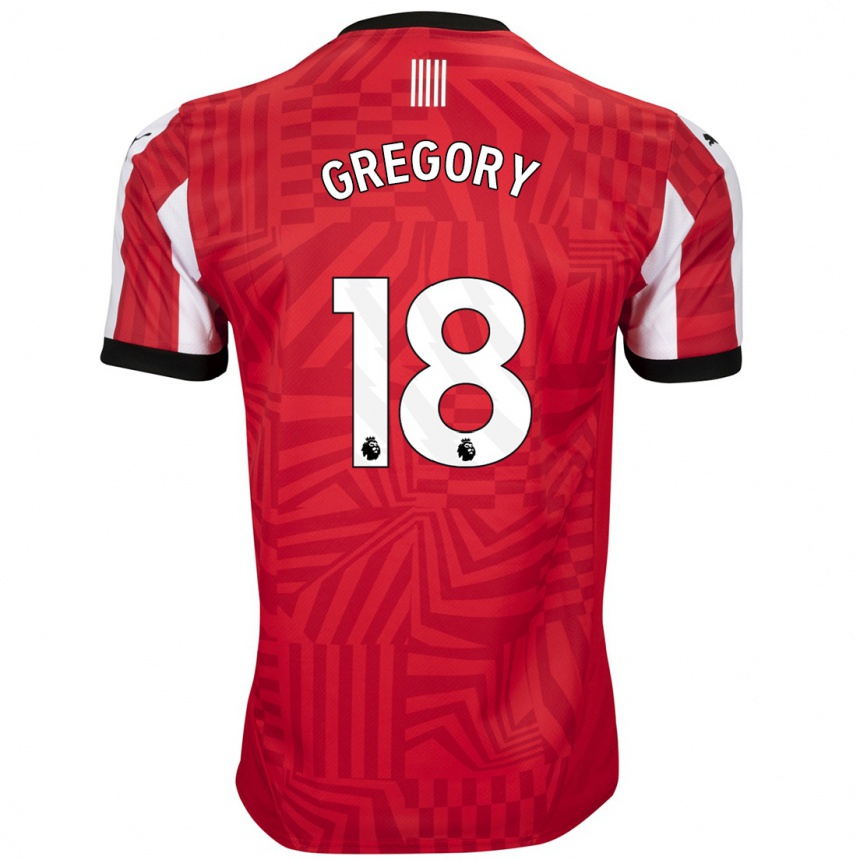 Niño Fútbol Camiseta Freya Gregory #18 Rojo Blanco 1ª Equipación 2024/25 México