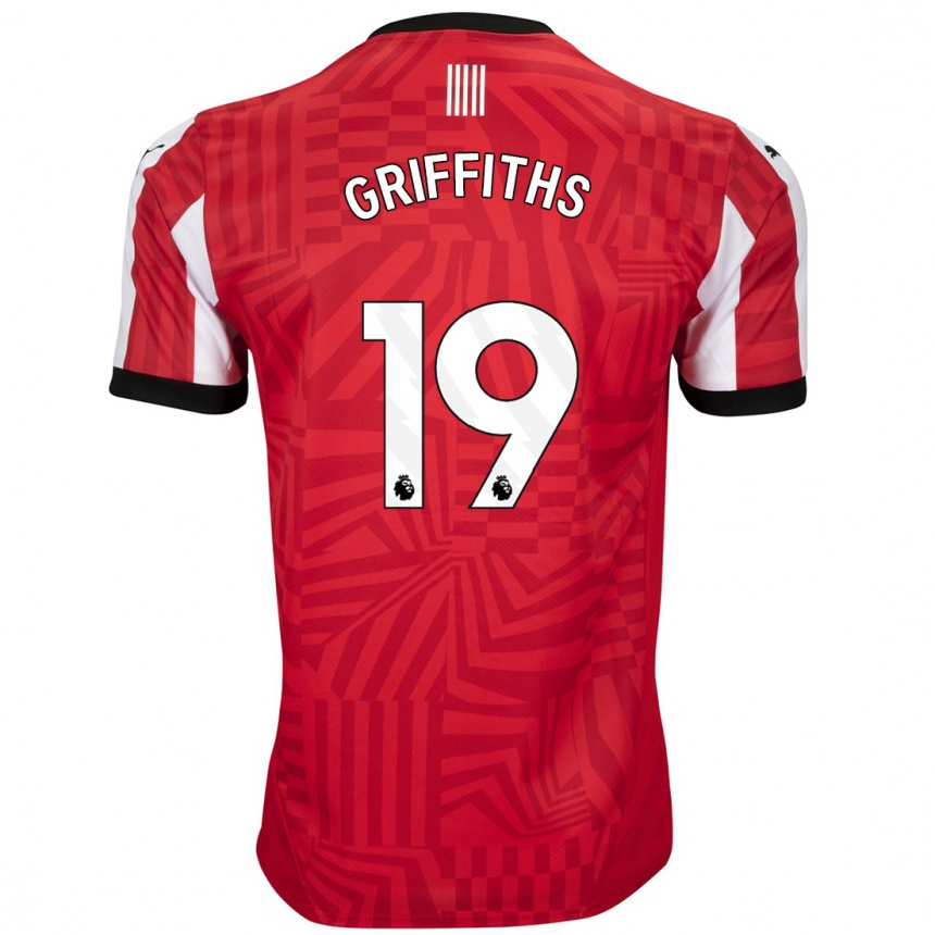 Niño Fútbol Camiseta Alice Griffiths #19 Rojo Blanco 1ª Equipación 2024/25 México