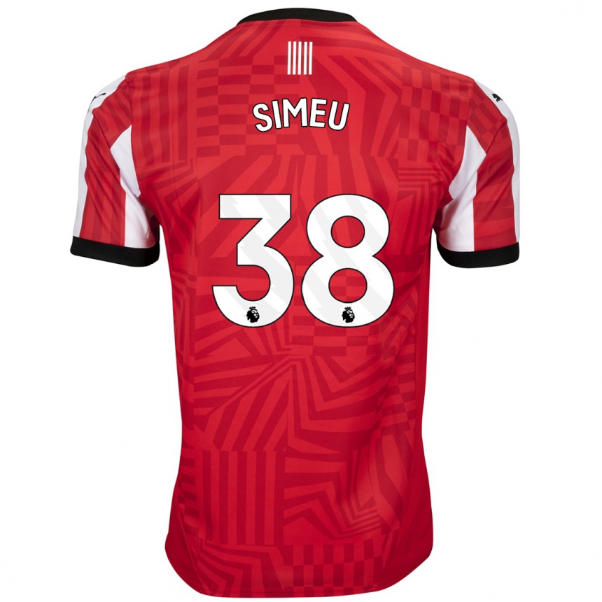 Niño Fútbol Camiseta Dynel Simeu #38 Rojo Blanco 1ª Equipación 2024/25 México