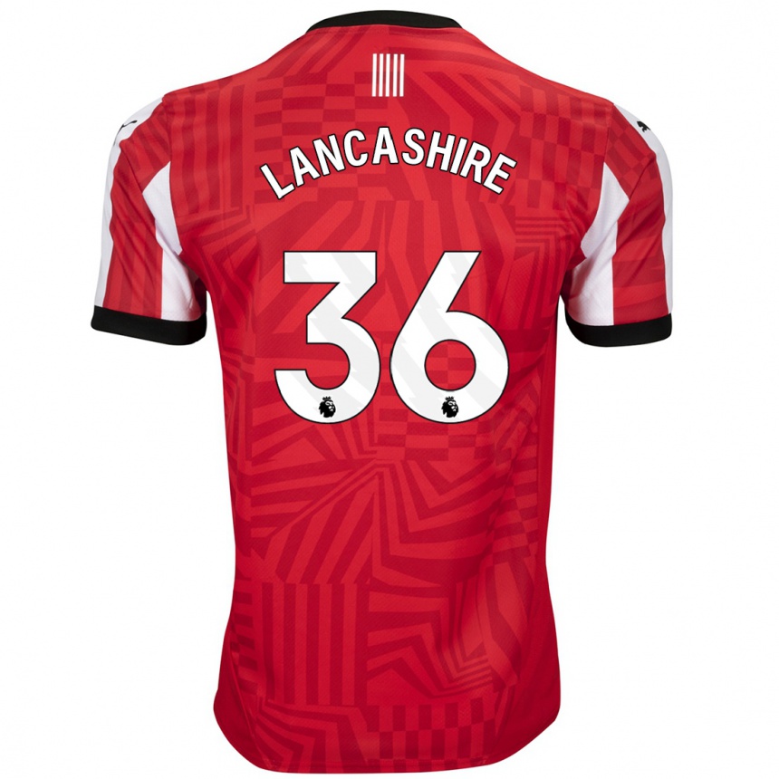 Niño Fútbol Camiseta Olly Lancashire #36 Rojo Blanco 1ª Equipación 2024/25 México