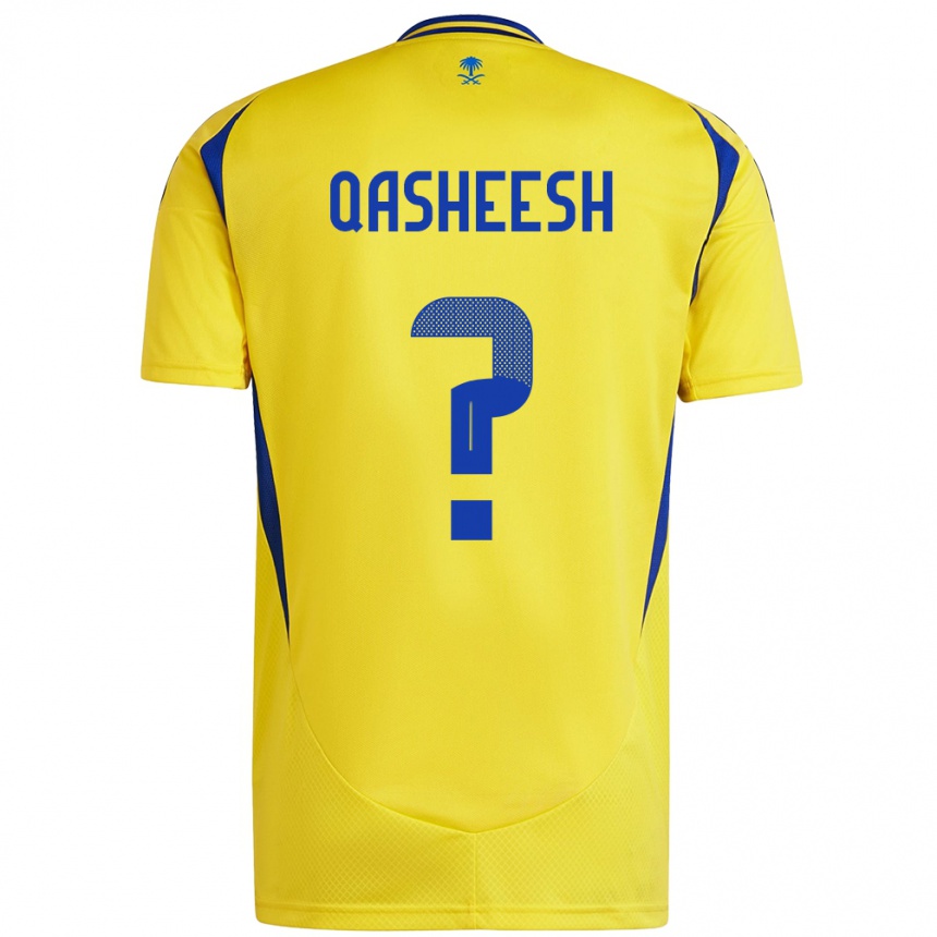 Niño Fútbol Camiseta Majed Qasheesh #0 Amarillo Azul 1ª Equipación 2024/25 México