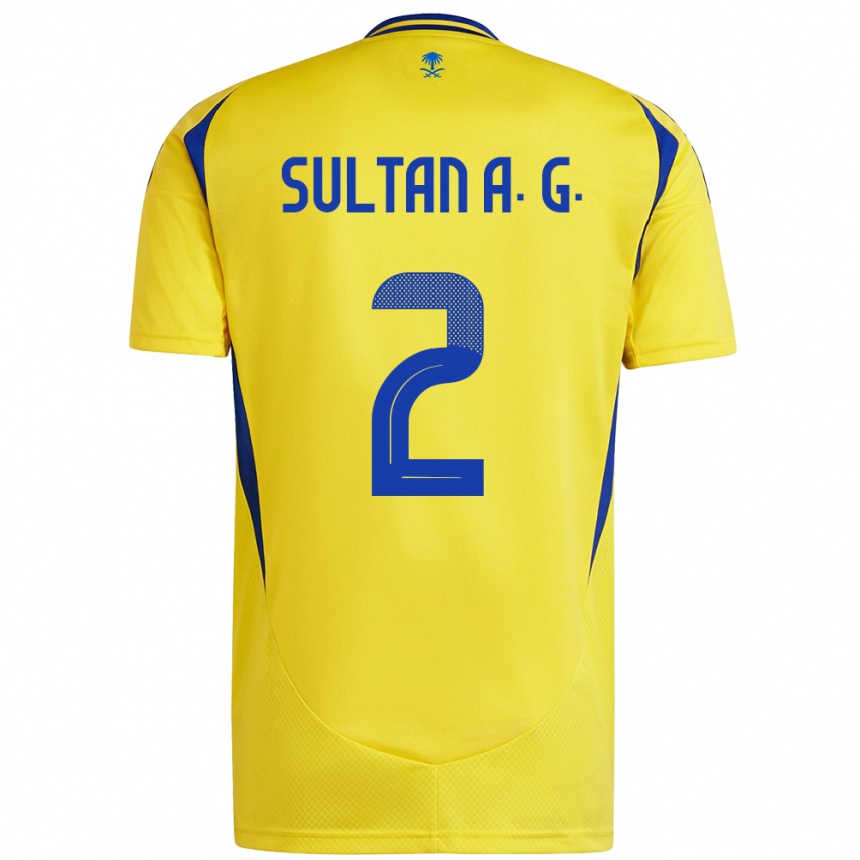 Niño Fútbol Camiseta Sultan Al-Ghannam #2 Amarillo Azul 1ª Equipación 2024/25 México