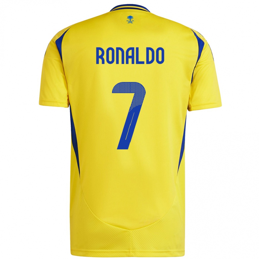 Niño Fútbol Camiseta Cristiano Ronaldo #7 Amarillo Azul 1ª Equipación 2024/25 México