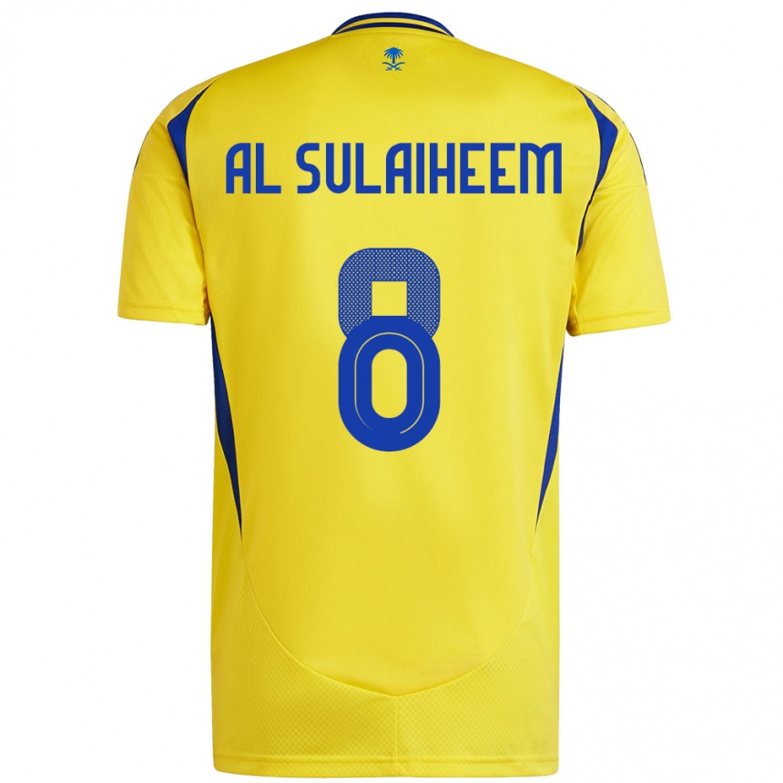 Niño Fútbol Camiseta Abdulmajeed Al-Sulaiheem #8 Amarillo Azul 1ª Equipación 2024/25 México