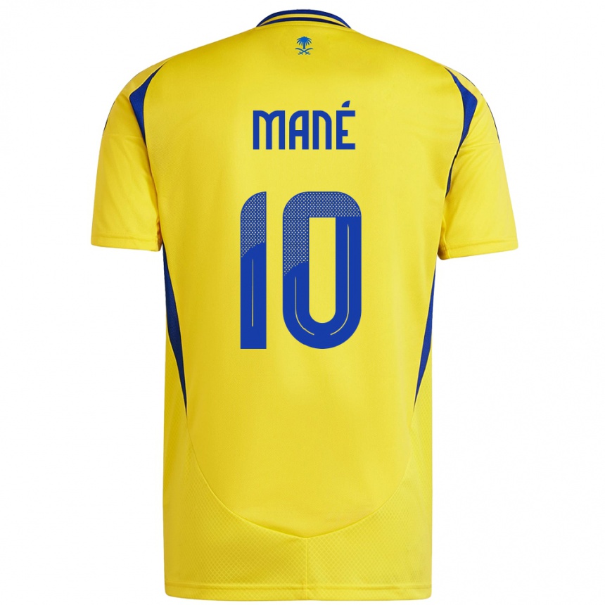 Niño Fútbol Camiseta Sadio Mane #10 Amarillo Azul 1ª Equipación 2024/25 México