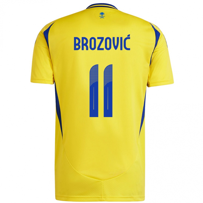 Niño Fútbol Camiseta Marcelo Brozovic #11 Amarillo Azul 1ª Equipación 2024/25 México