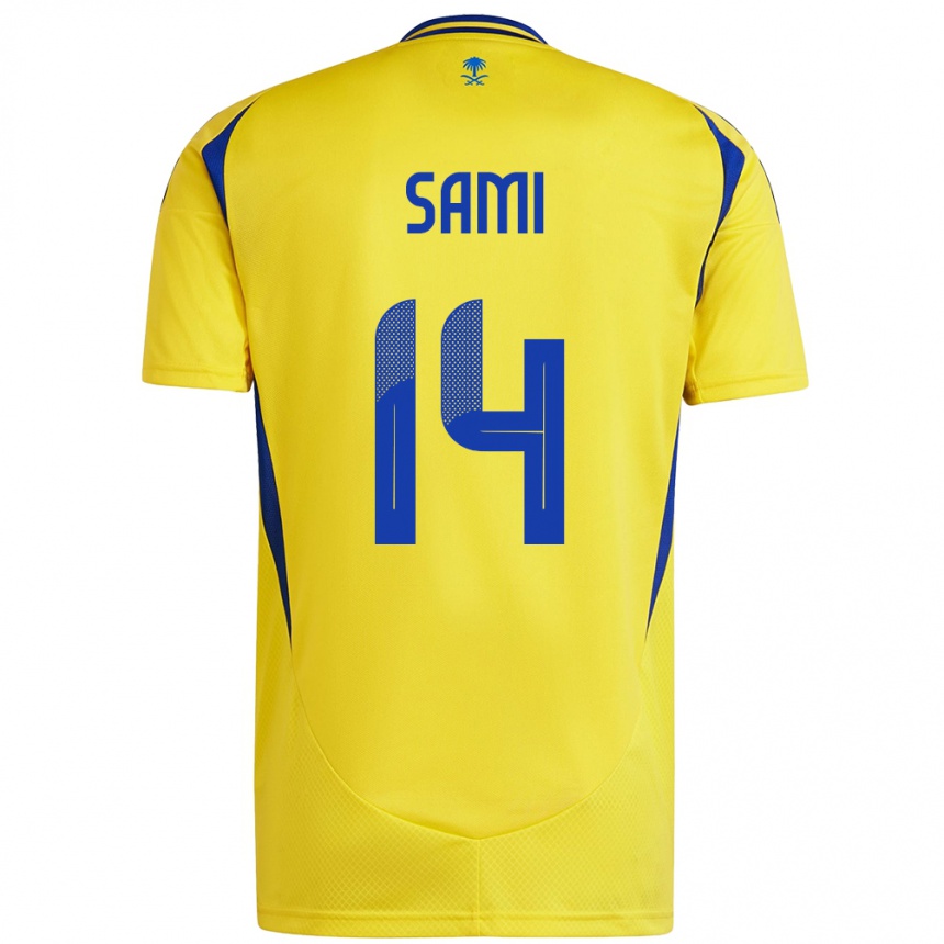 Niño Fútbol Camiseta Sami Al-Najei #14 Amarillo Azul 1ª Equipación 2024/25 México