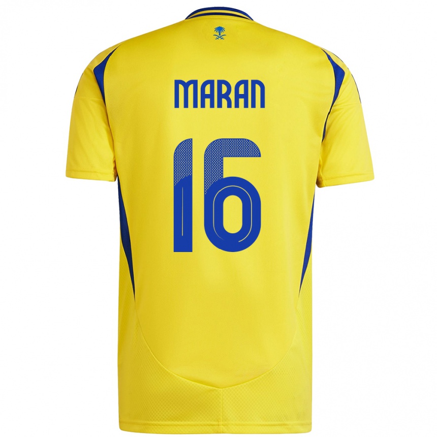 Niño Fútbol Camiseta Mohammed Maran #16 Amarillo Azul 1ª Equipación 2024/25 México