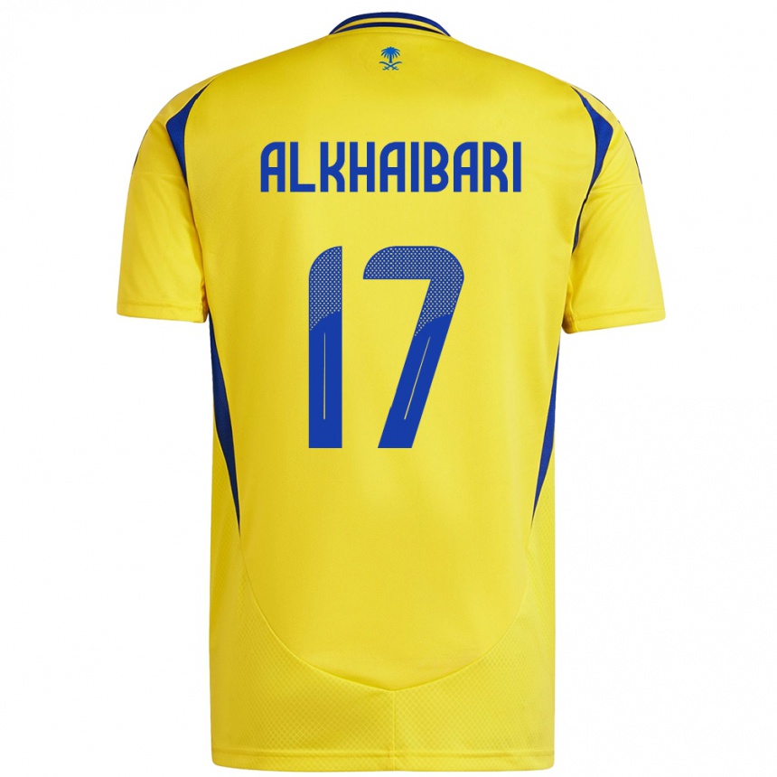 Niño Fútbol Camiseta Abdullah Al-Khaibari #17 Amarillo Azul 1ª Equipación 2024/25 México