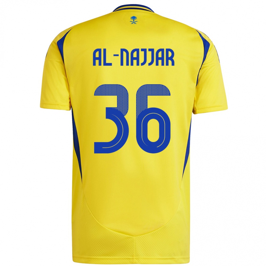 Niño Fútbol Camiseta Raghed Al-Najjar #36 Amarillo Azul 1ª Equipación 2024/25 México