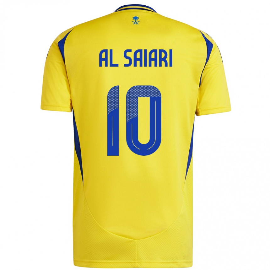 Niño Fútbol Camiseta Mubarkh Al-Saiari #10 Amarillo Azul 1ª Equipación 2024/25 México