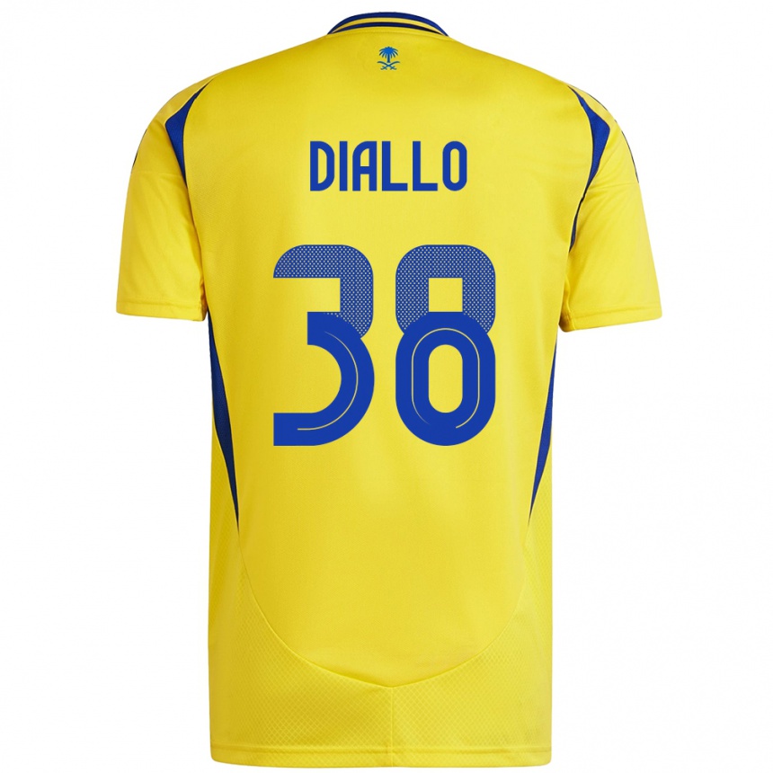 Niño Fútbol Camiseta Aminata Diallo #38 Amarillo Azul 1ª Equipación 2024/25 México