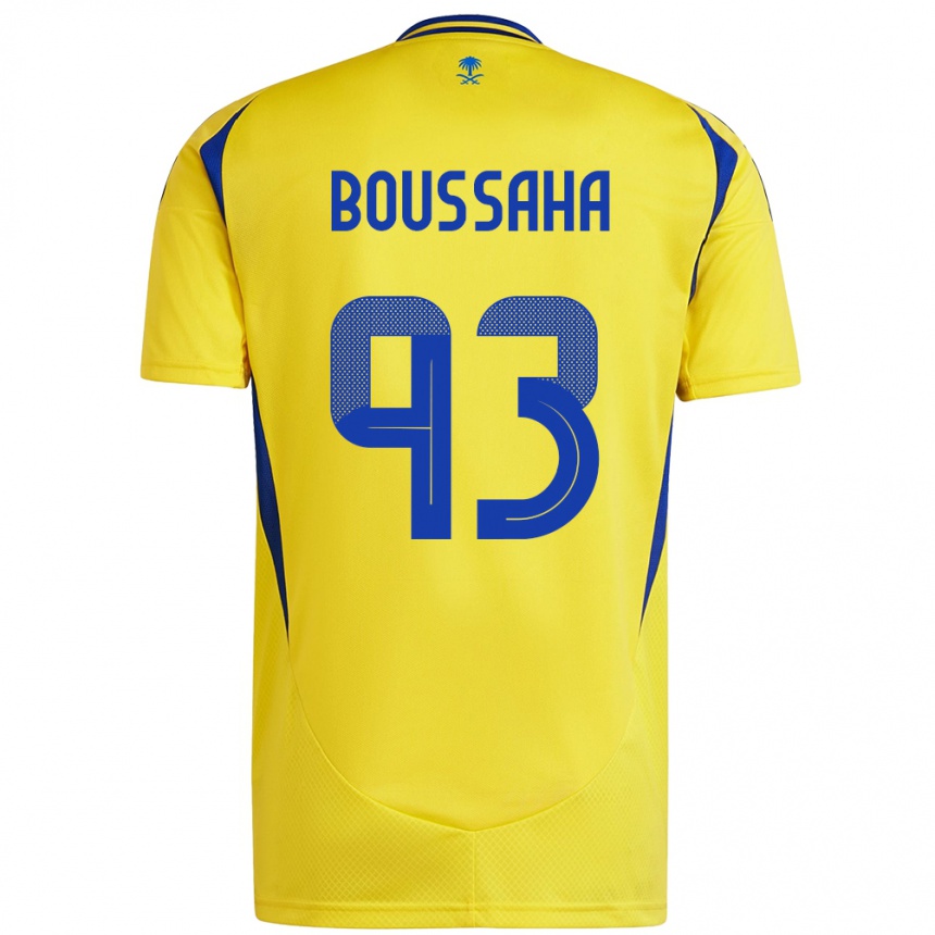 Niño Fútbol Camiseta Lina Boussaha #93 Amarillo Azul 1ª Equipación 2024/25 México