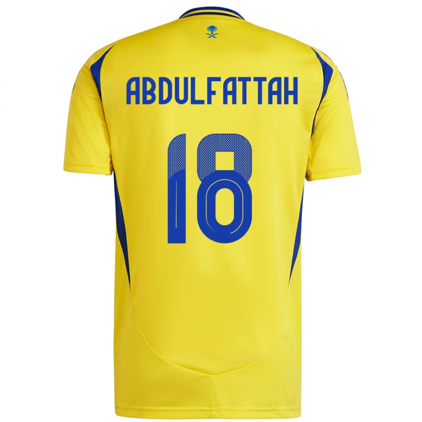 Niño Fútbol Camiseta Abdulfattah Adam #18 Amarillo Azul 1ª Equipación 2024/25 México