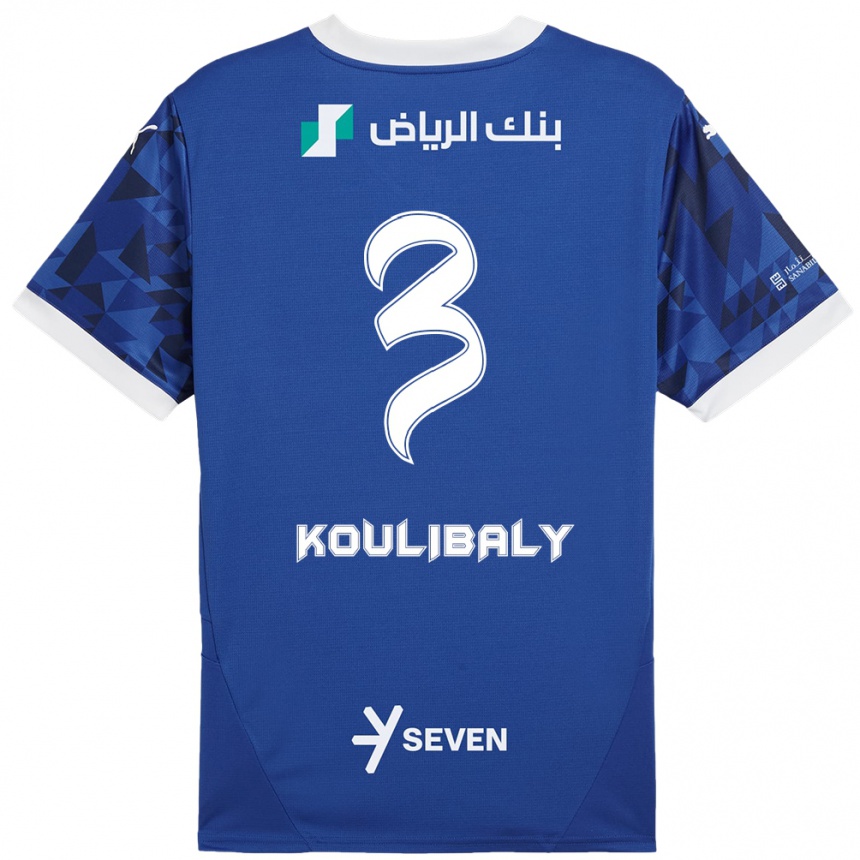 Niño Fútbol Camiseta Kalidou Koulibaly #3 Azul Oscuro Blanco 1ª Equipación 2024/25 México