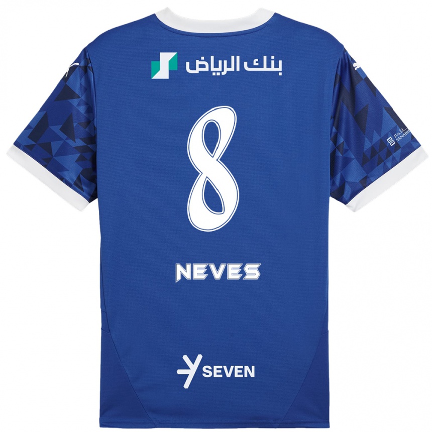 Niño Fútbol Camiseta Rúben Neves #8 Azul Oscuro Blanco 1ª Equipación 2024/25 México