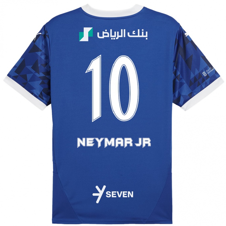 Niño Fútbol Camiseta Neymar #10 Azul Oscuro Blanco 1ª Equipación 2024/25 México