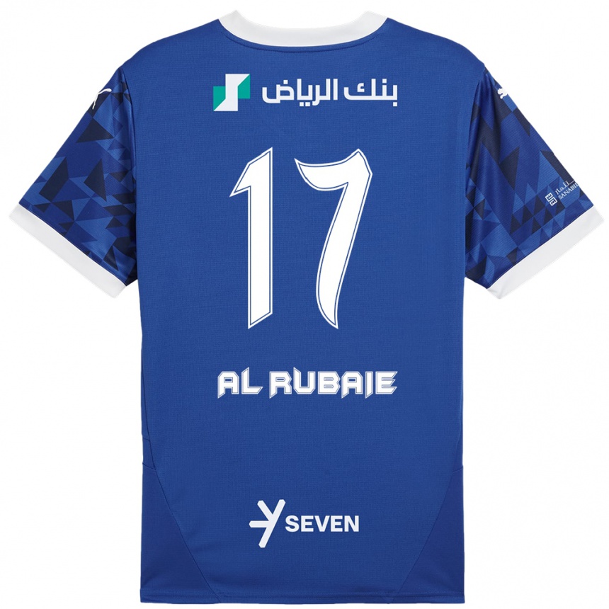 Niño Fútbol Camiseta Mohammed Al-Rubaie #17 Azul Oscuro Blanco 1ª Equipación 2024/25 México