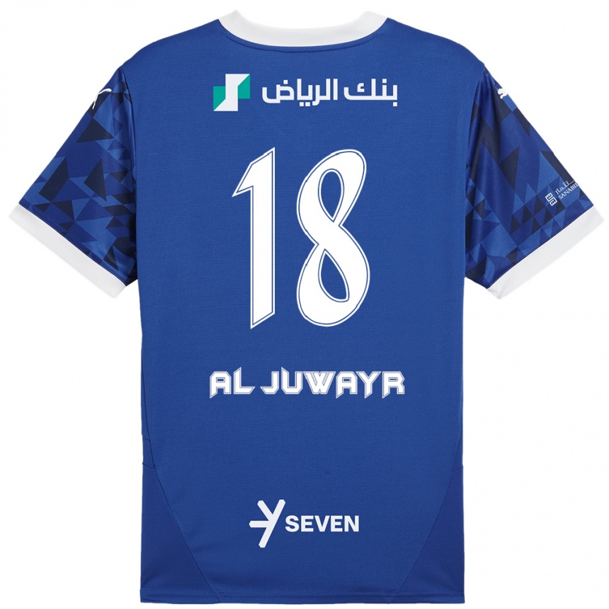 Niño Fútbol Camiseta Musab Al-Juwayr #18 Azul Oscuro Blanco 1ª Equipación 2024/25 México