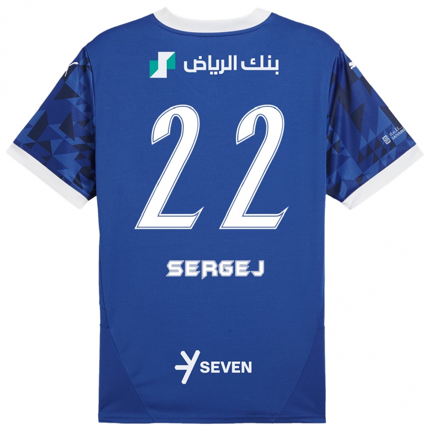 Niño Fútbol Camiseta Sergej Milinkovic-Savic #22 Azul Oscuro Blanco 1ª Equipación 2024/25 México