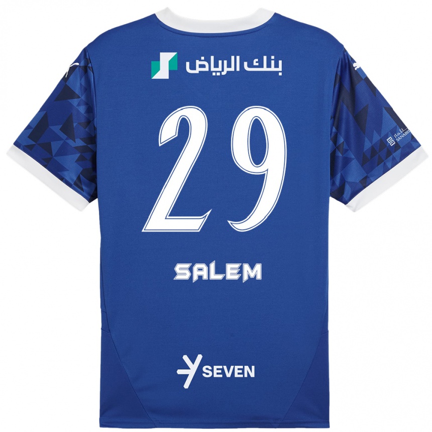 Niño Fútbol Camiseta Salem Al-Dawsari #29 Azul Oscuro Blanco 1ª Equipación 2024/25 México