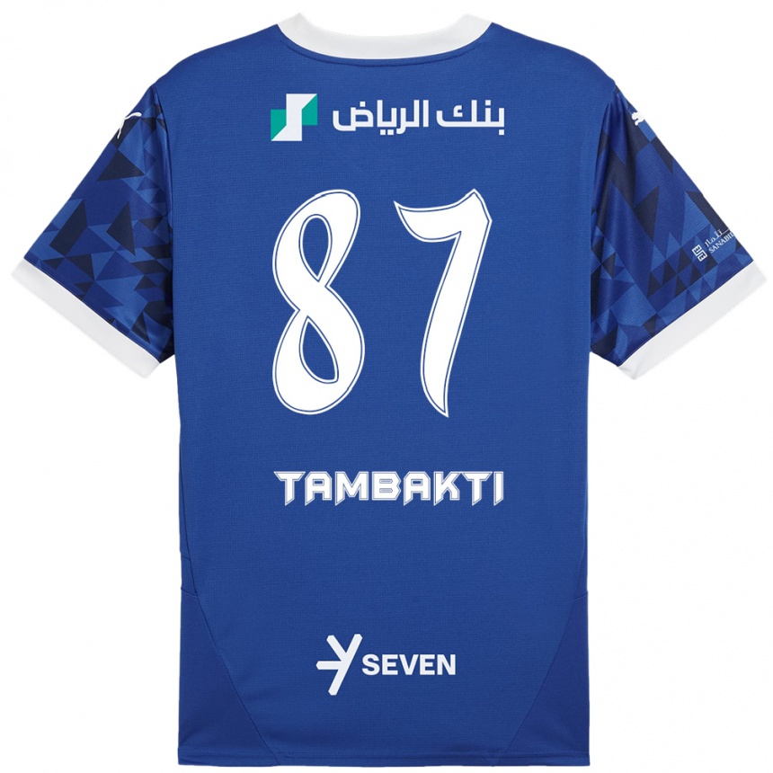 Niño Fútbol Camiseta Hassan Tambakti #87 Azul Oscuro Blanco 1ª Equipación 2024/25 México