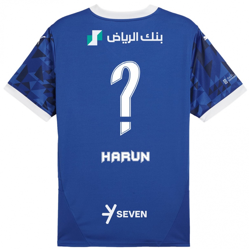 Niño Fútbol Camiseta Saud Harun #0 Azul Oscuro Blanco 1ª Equipación 2024/25 México