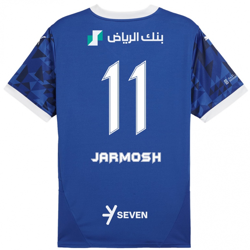 Niño Fútbol Camiseta Abdulaziz Jarmosh #11 Azul Oscuro Blanco 1ª Equipación 2024/25 México