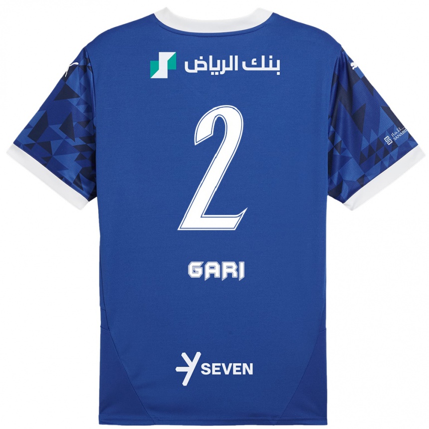 Niño Fútbol Camiseta Fatimah Gari #2 Azul Oscuro Blanco 1ª Equipación 2024/25 México