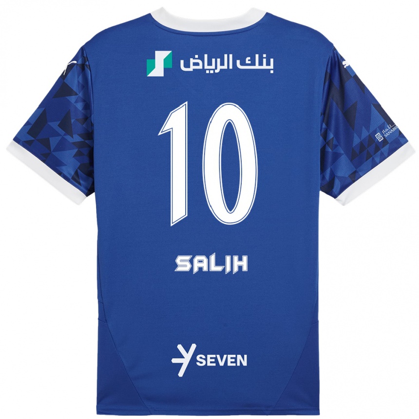 Niño Fútbol Camiseta Zakia Salih #10 Azul Oscuro Blanco 1ª Equipación 2024/25 México